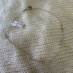 New 925 Sterling Silver Italy KC Delicate Cross Bracelet